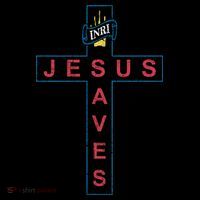 Jesus Saves Christian Slogan Cross Women's Hoodie thumb 2