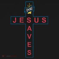 Jesus Saves Christian Slogan Cross Baby Bodysuit thumb 2