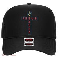Jesus Saves Christian Slogan Cross Hat thumb 0