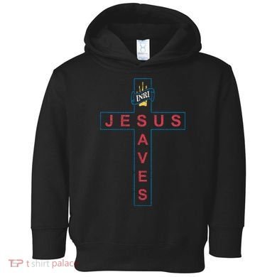 Jesus Saves Christian Slogan Cross Toddler Hoodie