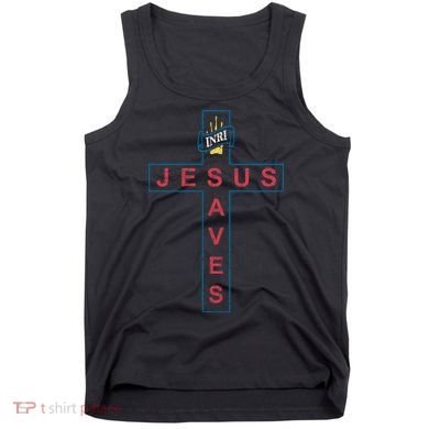 Jesus Saves Christian Slogan Cross Tank Top