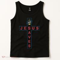 Jesus Saves Christian Slogan Cross Tank Top thumb 2