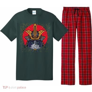 Japanese Samurai Cat Vintage Pajama Set