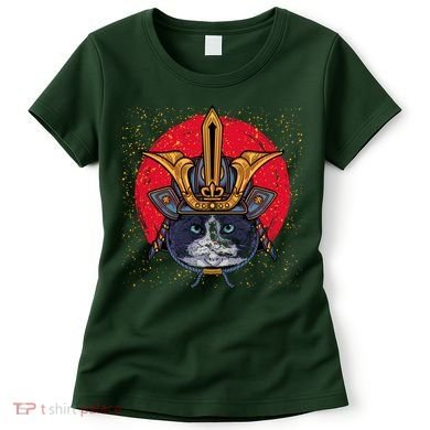Japanese Samurai Cat Vintage Women's T-Shirt
