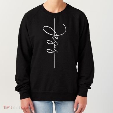 Jesus Signature Cross Script Christ Easter Women's Sweatshirt