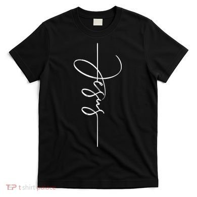 Jesus Signature Cross Script Christ Easter T-Shirt