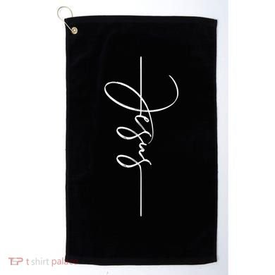 Jesus Signature Cross Script Christ Easter Golf Towel