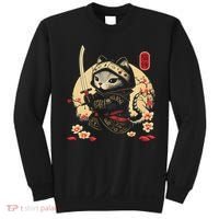 Japanese Samurai Cat Tattoo, Kawaii Ninja Cat Sweatshirt thumb 0