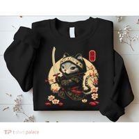 Japanese Samurai Cat Tattoo, Kawaii Ninja Cat Sweatshirt thumb 2