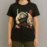 Japanese Samurai Cat Tattoo, Kawaii Ninja Cat T-Shirt thumb 4