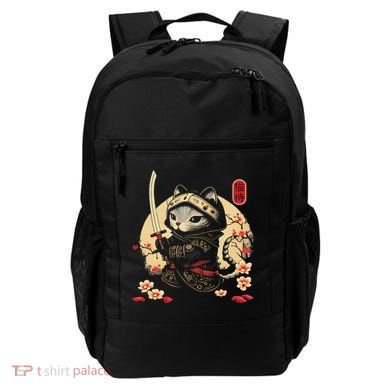Japanese Samurai Cat Tattoo, Kawaii Ninja Cat Backpack