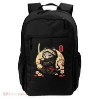 Japanese Samurai Cat Tattoo, Kawaii Ninja Cat Backpack thumb 0