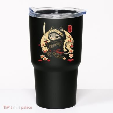 Japanese Samurai Cat Tattoo, Kawaii Ninja Cat Tumbler