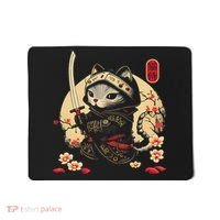 Japanese Samurai Cat Tattoo, Kawaii Ninja Cat Mousepad thumb 0