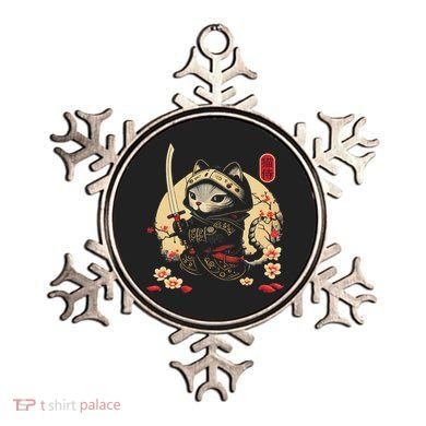 Japanese Samurai Cat Tattoo, Kawaii Ninja Cat Ornament