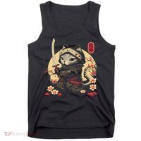 Japanese Samurai Cat Tattoo, Kawaii Ninja Cat Tank Top thumb 0
