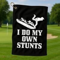 Jet Ski Do My Own Stunts Funny Jet Skiing Gift Golf Towel thumb 1