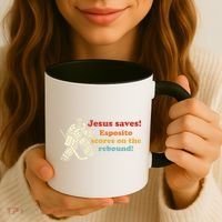 Jesus Saves Esposito Scores On The Rebound Coffee Mug thumb 3