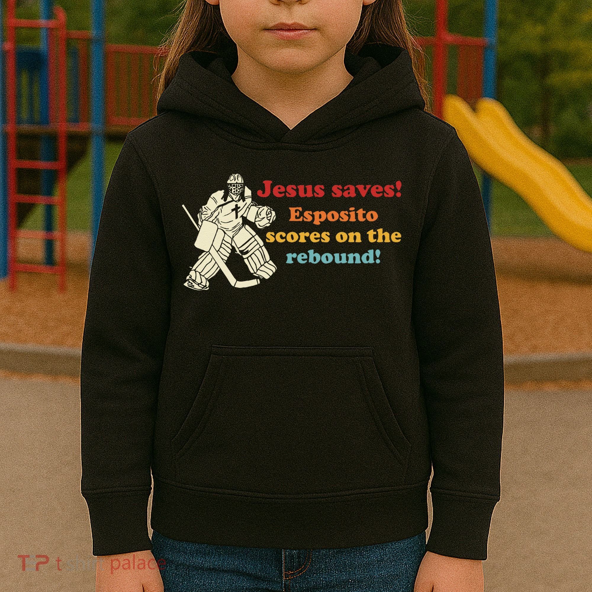 Jesus Saves Esposito Scores On The Rebound Kids Hoodie