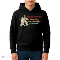 Jesus Saves Esposito Scores On The Rebound Kids Hoodie thumb 4