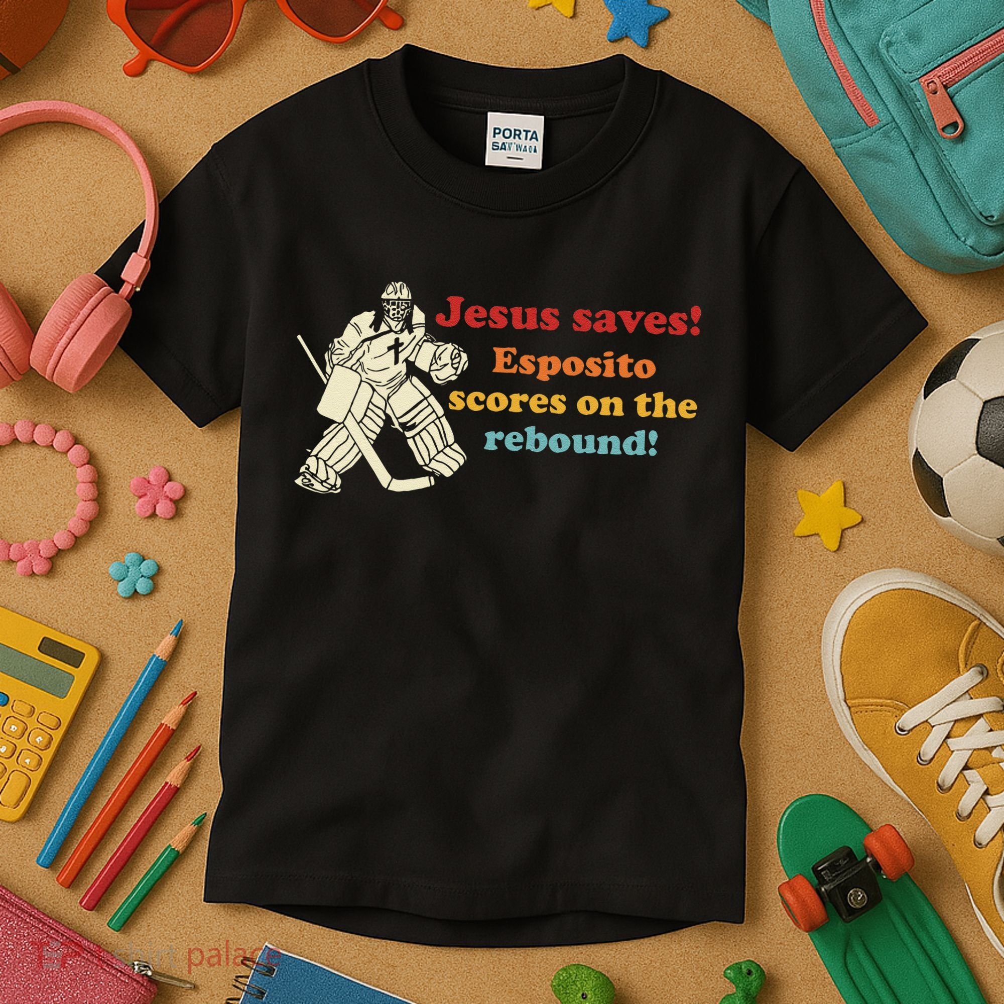 Jesus Saves Esposito Scores On The Rebound Kids T-Shirt