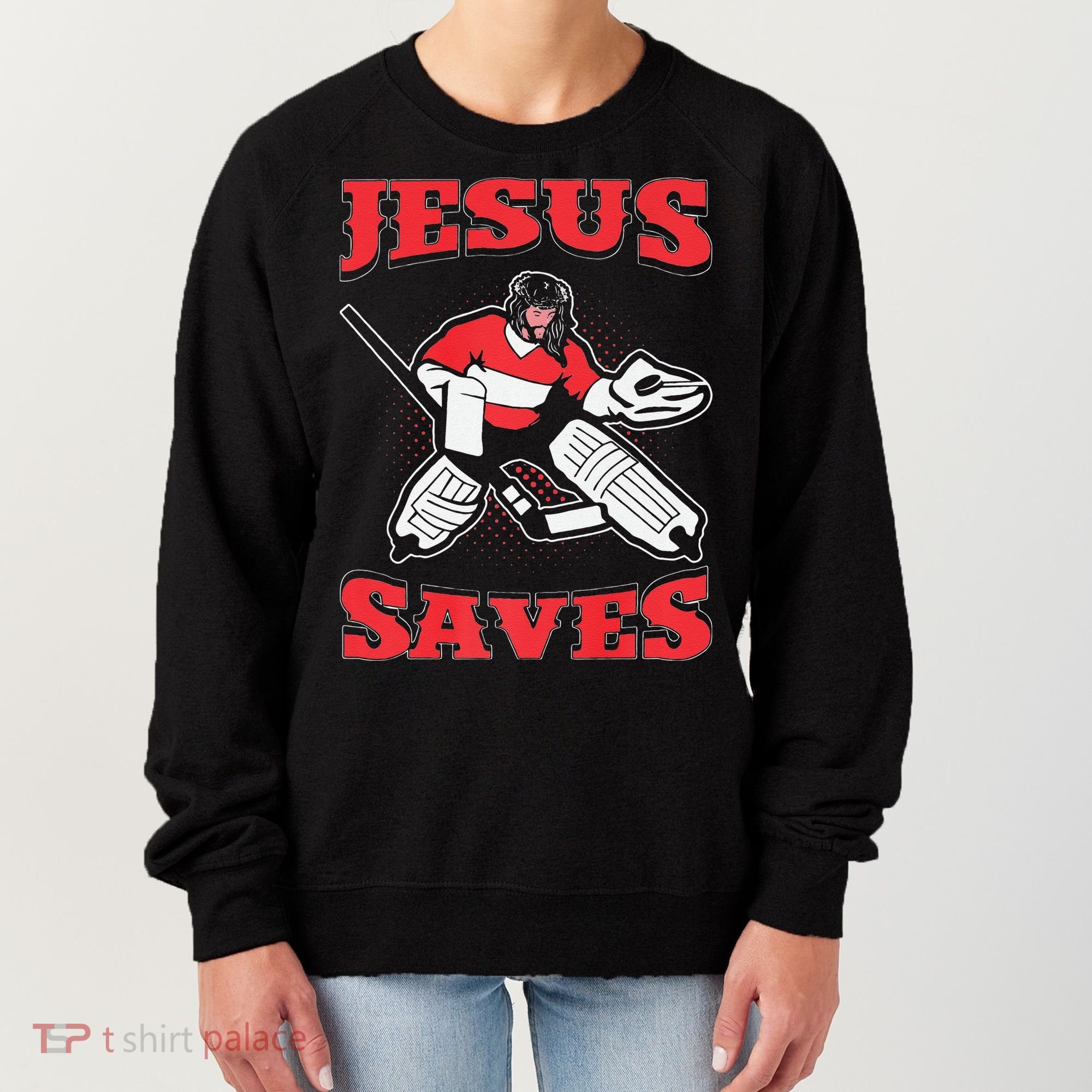 Jesus Saves Funny Hockey 10402 Women's Sweatshirt
