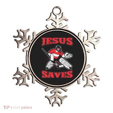 Jesus Saves Funny Hockey 10402 Ornament