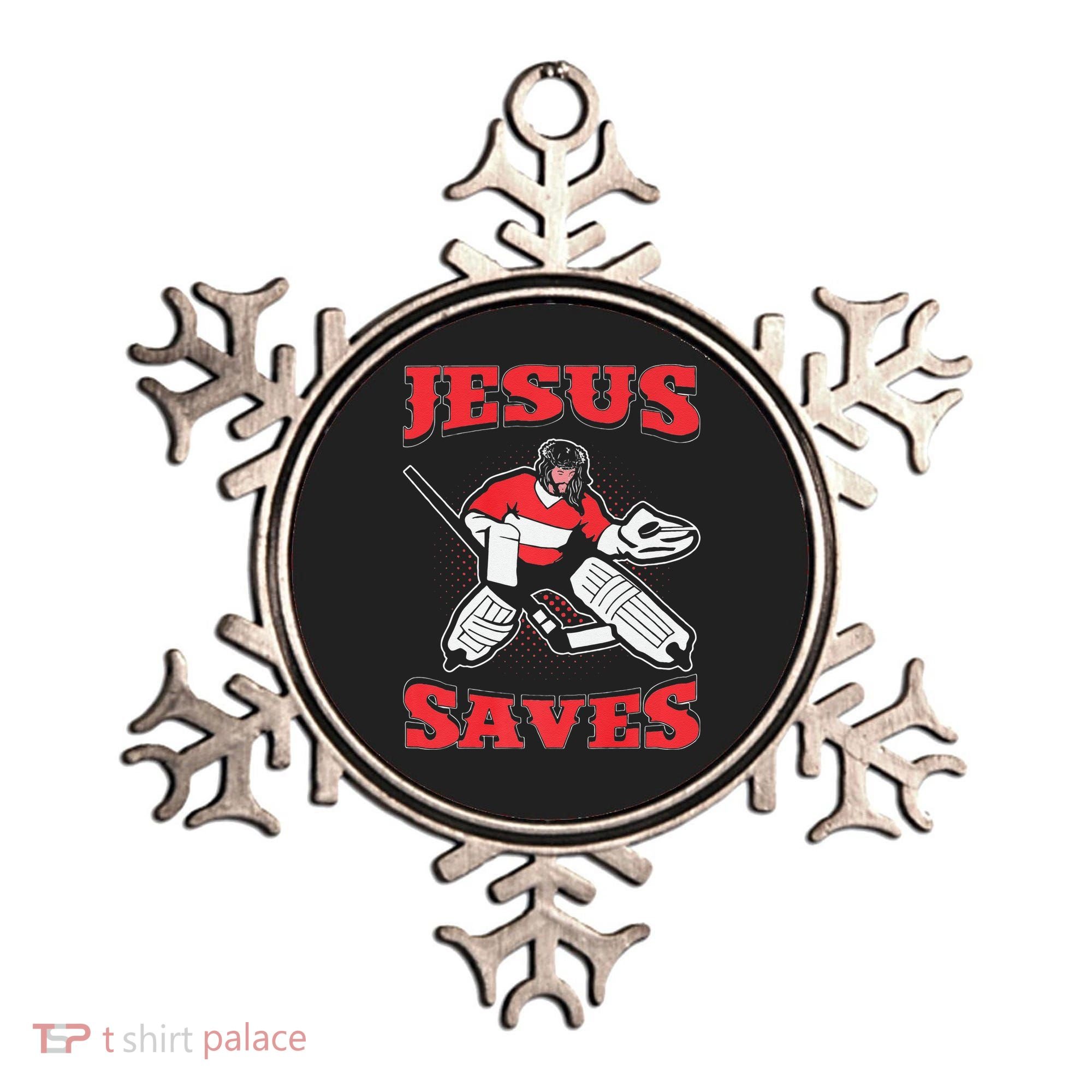 Jesus Saves Funny Hockey 10402 Ornament