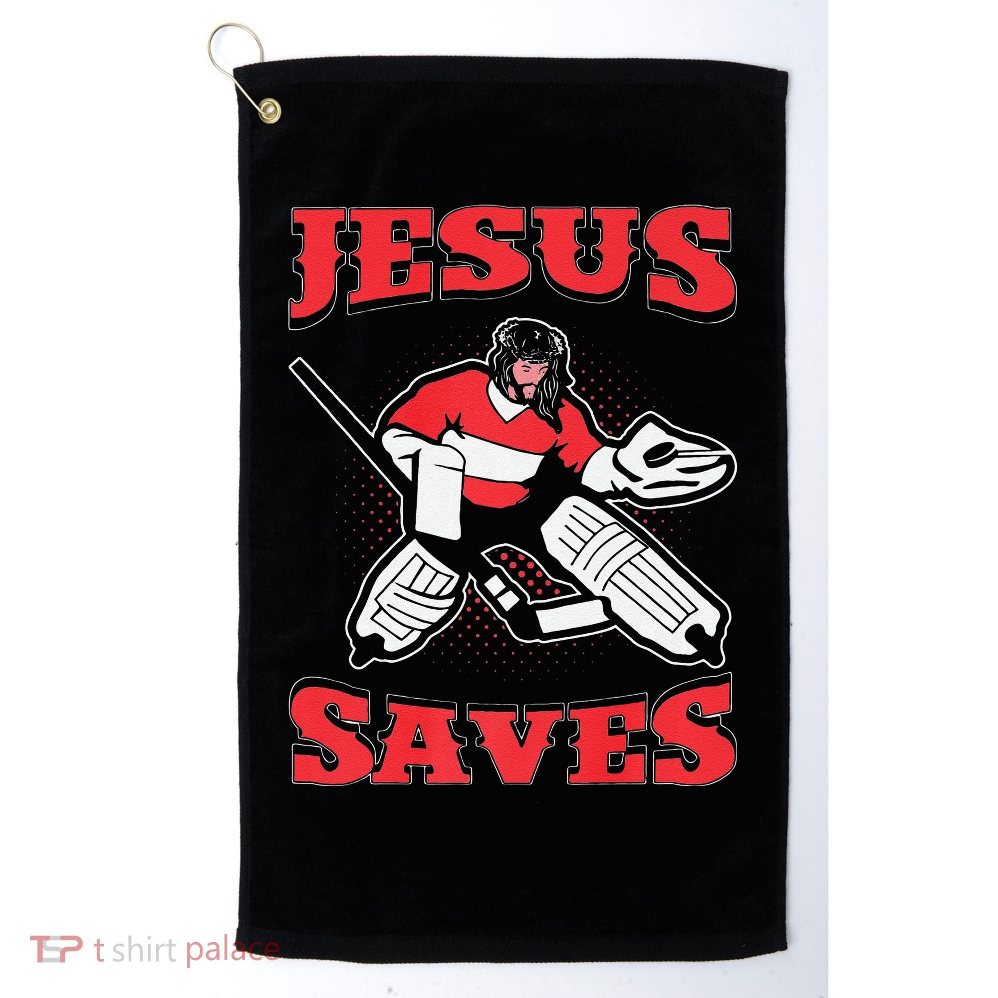 Jesus Saves Funny Hockey 10402 Golf Towel