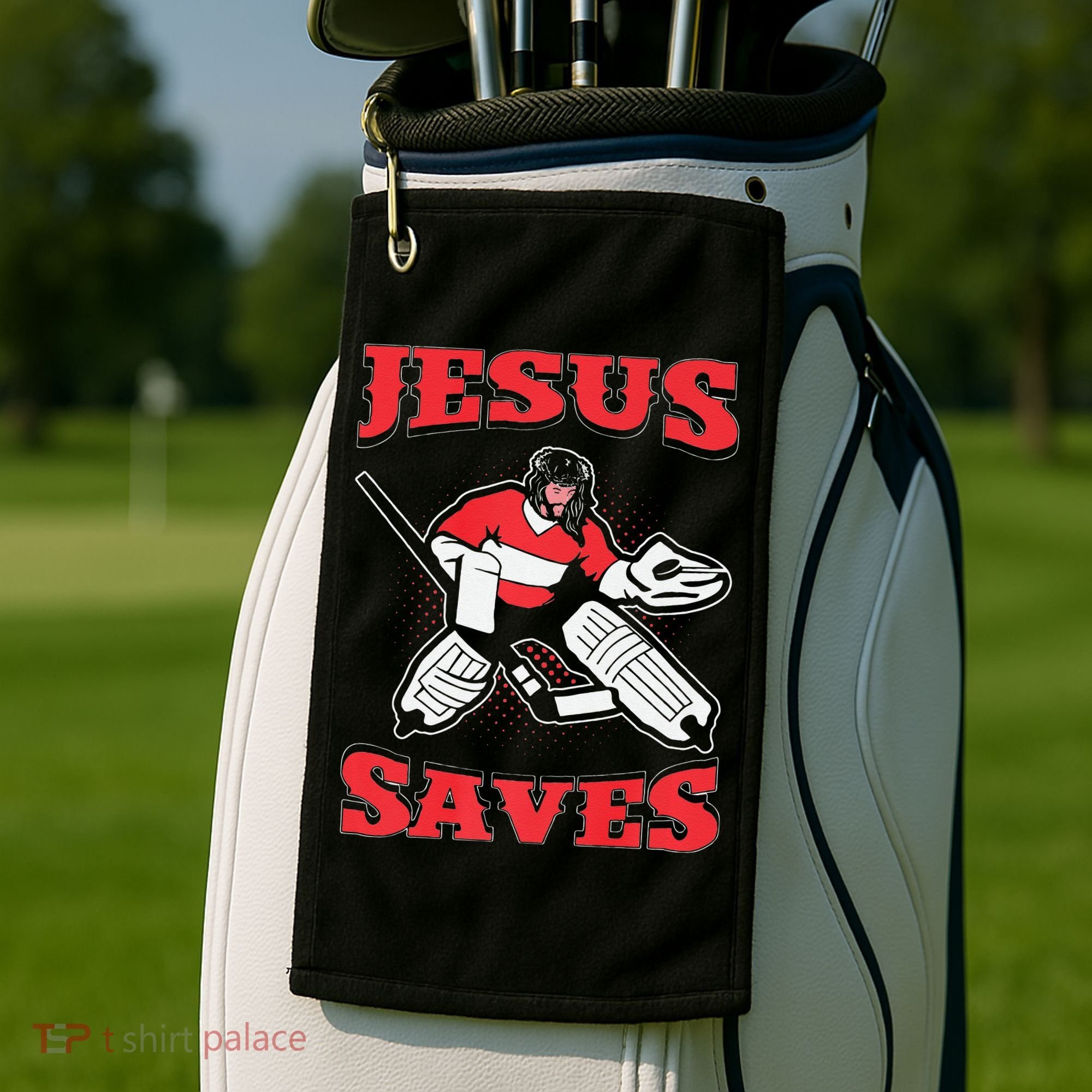 Jesus Saves Funny Hockey 10402 Golf Towel