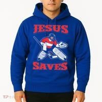 Jesus Saves Funny Hockey 10402 Hoodie thumb 2