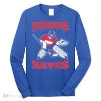 Jesus Saves Funny Hockey 10402 Long Sleeve Shirt thumb 0