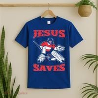 Jesus Saves Funny Hockey 10402 T-Shirt thumb 2