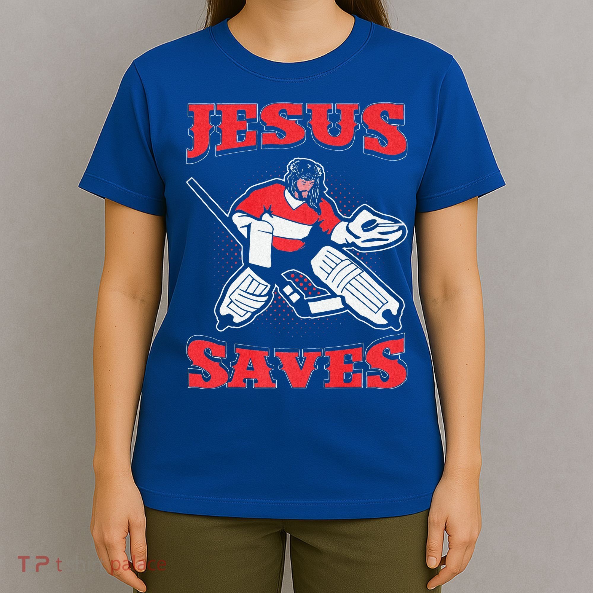 Jesus Saves Funny Hockey 10402 T-Shirt