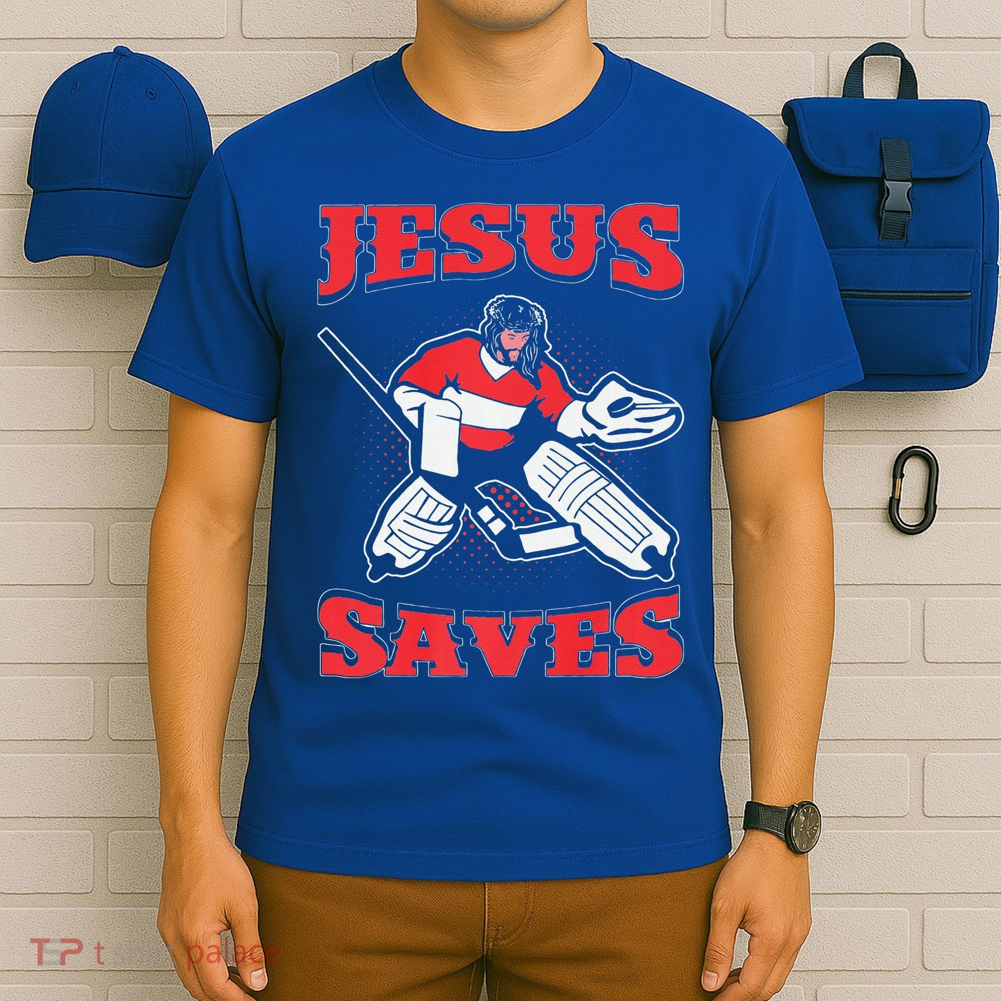 Jesus Saves Funny Hockey 10402 T-Shirt