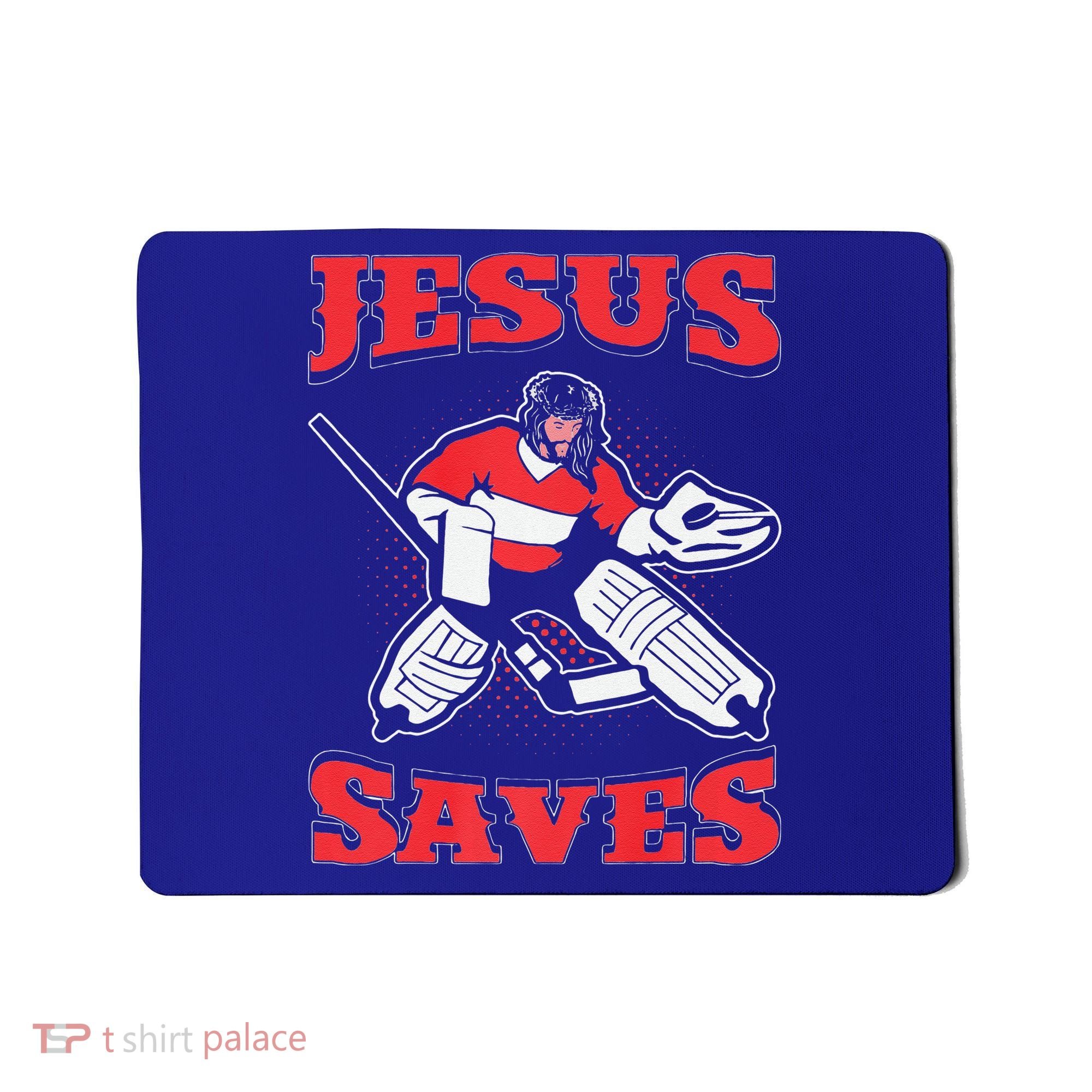 Jesus Saves Funny Hockey 10402 Mousepad