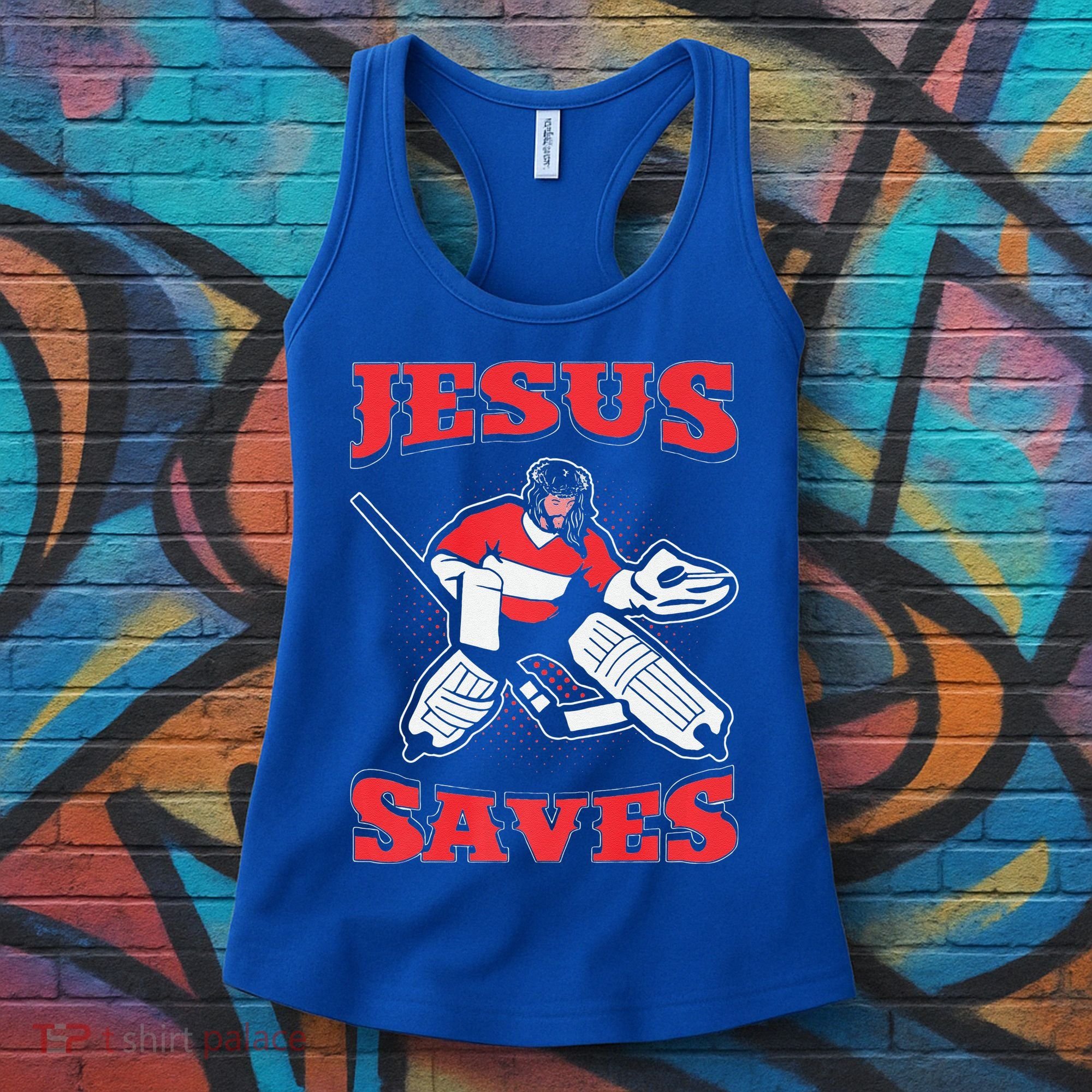 Jesus Saves Funny Hockey 10402 Women's Tank Top