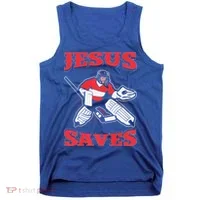 Jesus Saves Funny Hockey 10402 Tank Top thumb 0