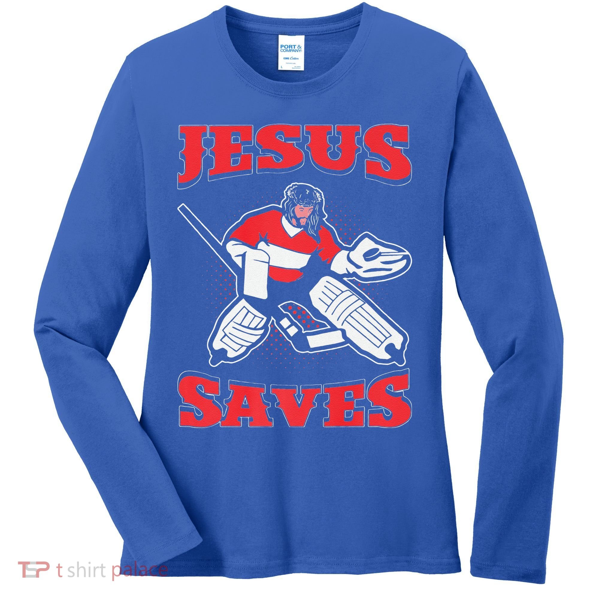 Jesus Saves Funny Hockey 10402 Women's Long Sleeve Shirt