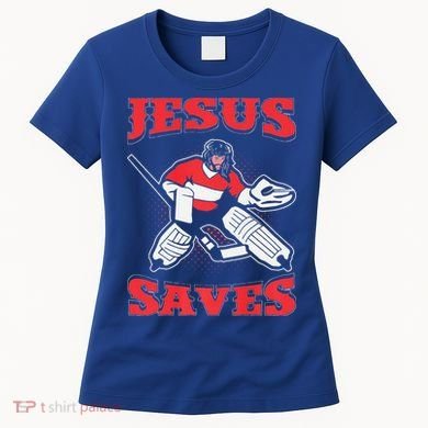 Jesus Saves Funny Hockey 10402 Women's T-Shirt
