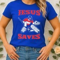 Jesus Saves Funny Hockey 10402 Women's T-Shirt thumb 2