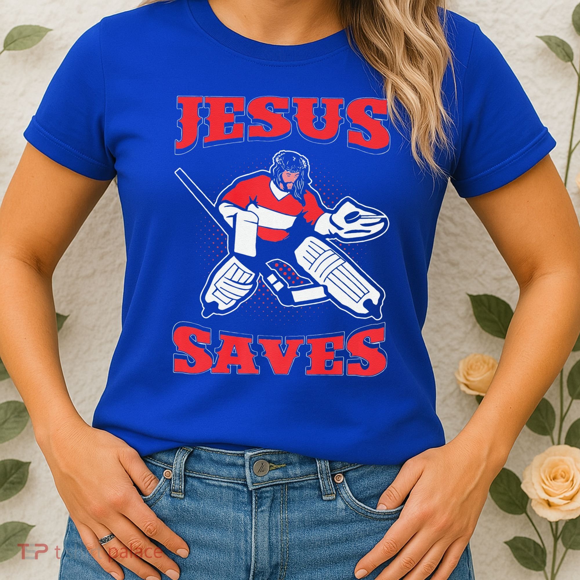 Jesus Saves Funny Hockey 10402 Women's T-Shirt