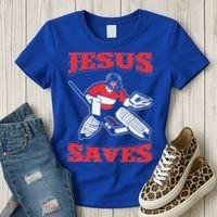 Jesus Saves Funny Hockey 10402 Women's T-Shirt thumb 3