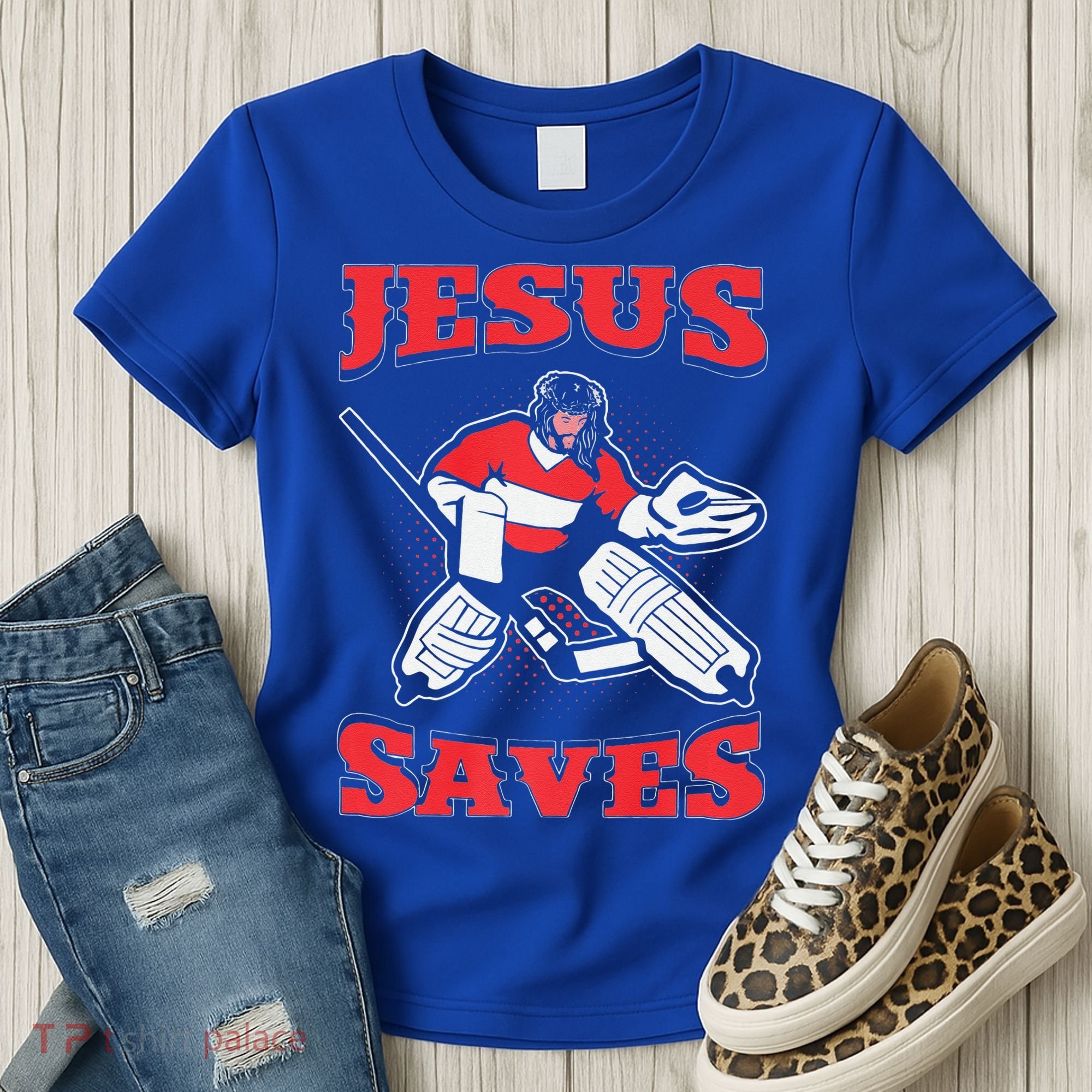 Jesus Saves Funny Hockey 10402 Women's T-Shirt