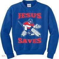 Jesus Saves Funny Hockey 10402 Kids Sweatshirt thumb 0