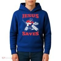 Jesus Saves Funny Hockey 10402 Kids Hoodie thumb 4
