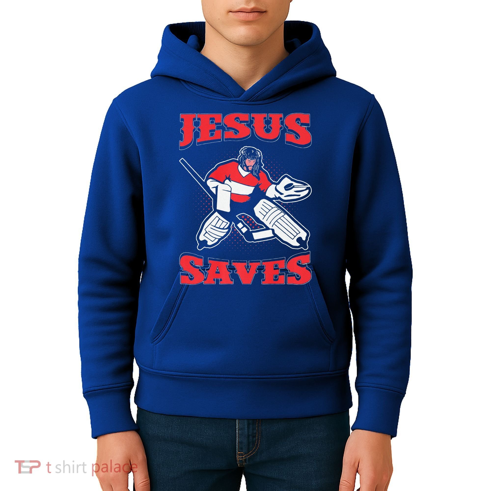 Jesus Saves Funny Hockey 10402 Kids Hoodie