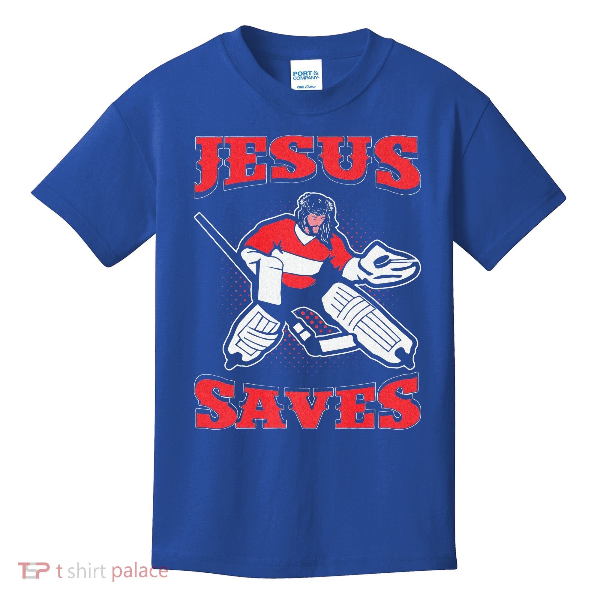 Jesus Saves Funny Hockey 10402 Kids T-Shirt