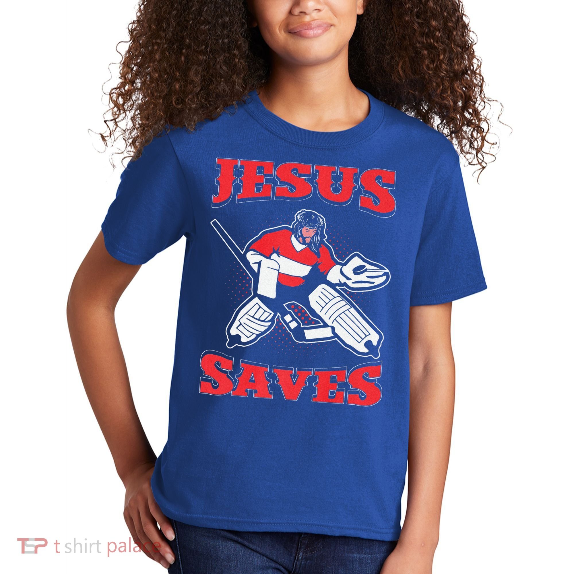 Jesus Saves Funny Hockey 10402 Kids T-Shirt