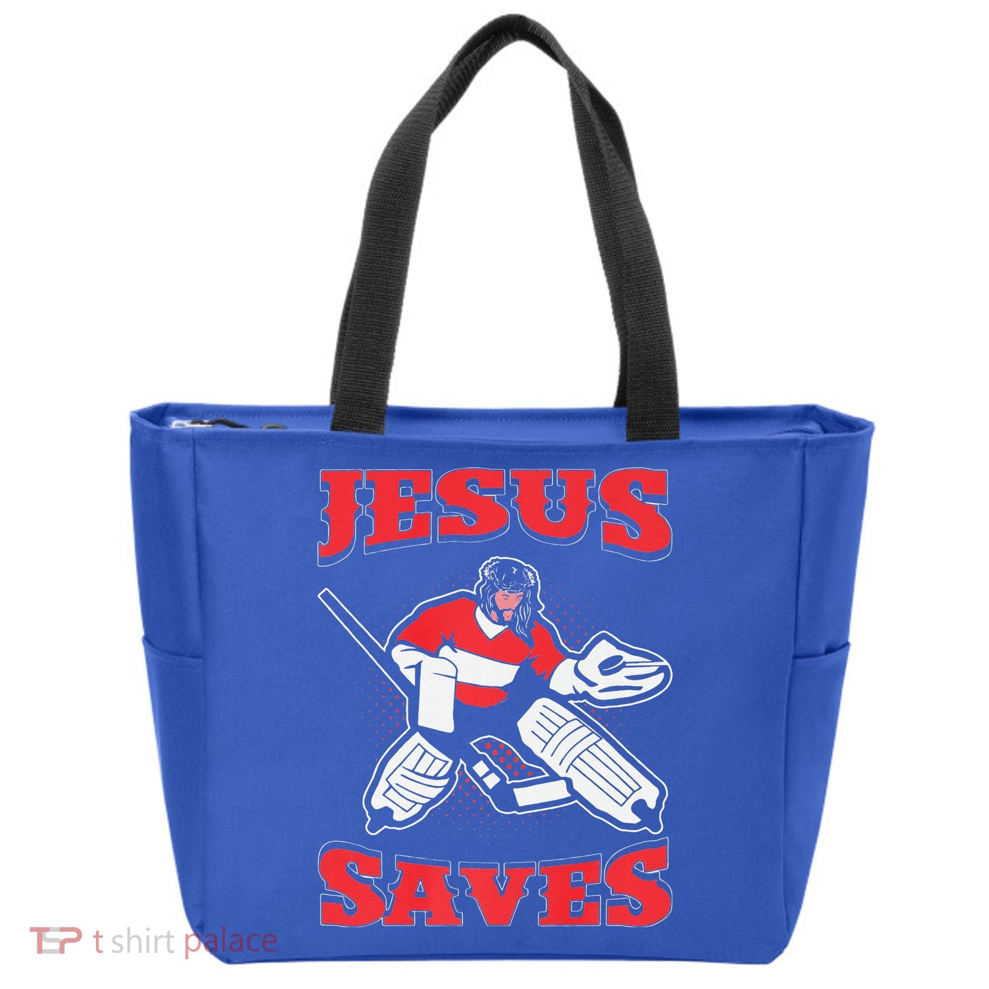 Jesus Saves Funny Hockey 10402 Tote Bag